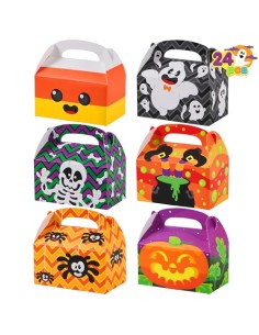 JOYIN 24 cajas de cartón 3D para Halloween (6 x 5.5 x 3 pulgadas) para truco o trato, pasteles de vacaciones, magdalenas,