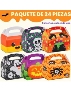 JOYIN 24 cajas de cartón 3D para Halloween (6 x 5.5 x 3 pulgadas) para truco o trato, pasteles de vacaciones, magdalenas, 2