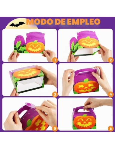 JOYIN 24 cajas de cartón 3D para Halloween (6 x 5.5 x 3 pulgadas) para truco o trato, pasteles de vacaciones, magdalenas,