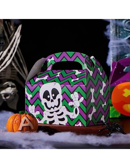 JOYIN 24 cajas de cartón 3D para Halloween (6 x 5.5 x 3 pulgadas) para truco o trato, pasteles de vacaciones, magdalenas,