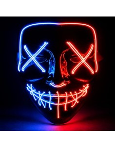 TK Gruppe Timo Klingler Máscara de conejo de terror LED espeluznante - como de Purge, controlable, cara luminosa, para 2