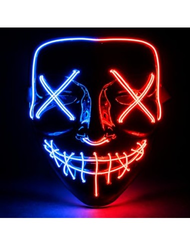 TK Gruppe Timo Klingler Máscara de conejo de terror LED espeluznante - como de Purge, controlable, cara luminosa, para