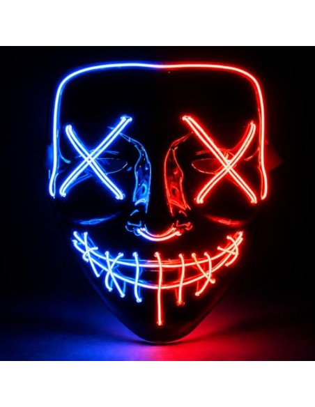 TK Gruppe Timo Klingler Máscara de conejo de terror LED espeluznante - como de Purge, controlable, cara luminosa, para