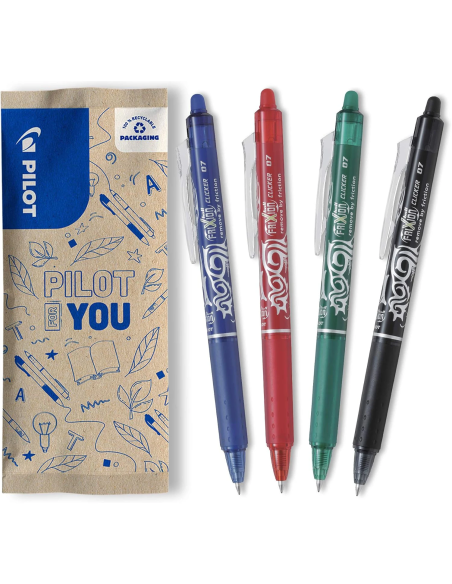 PILOT FriXion Ball Clicker pack de 4 bolígrafos borrables