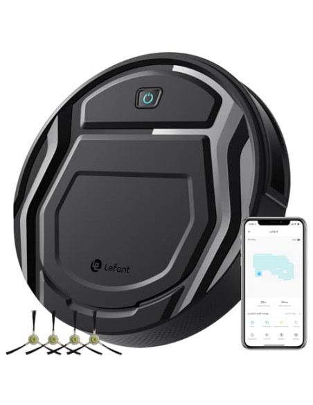 Lefant M210 Pro Robot Aspirador 2200Pa,Silenciador 55dB,120min Autonomía | 6 Modos de Limpieza,Evitar Enredos, Auto-Carga,Ideal