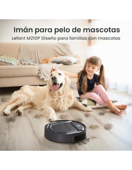 Lefant M210 Pro Robot Aspirador 2200Pa,Silenciador 55dB,120min Autonomía | 6 Modos de Limpieza,Evitar Enredos, Auto-Carga,Ideal