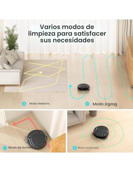 Lefant M210 Pro Robot Aspirador 2200Pa,Silenciador 55dB,120min Autonomía | 6 Modos de Limpieza,Evitar Enredos, Auto-Carga,Ideal