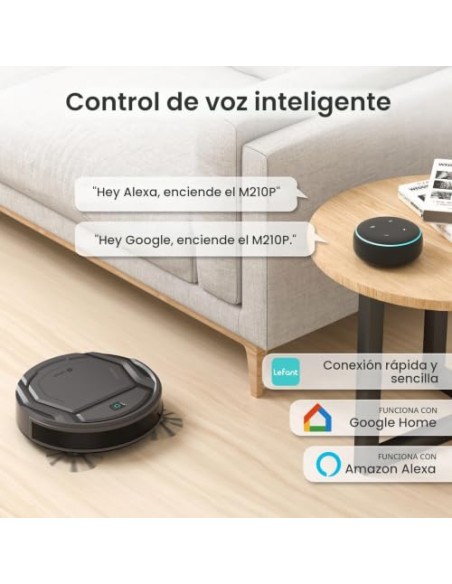 Lefant M210 Pro Robot Aspirador 2200Pa,Silenciador 55dB,120min Autonomía | 6 Modos de Limpieza,Evitar Enredos, Auto-Carga,Ideal