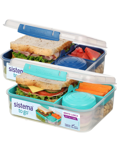 Sistema TO GO fiambrera Bento 1,25 L con compartimentos