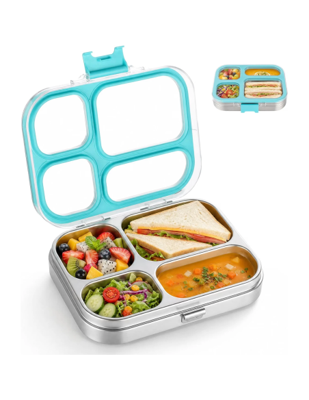 Cozary fiambrera Bento 1700 ml de 2 pisos con compartimentos