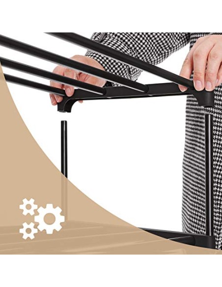 SONGMICS Zapatero, Entrada recibidor, 10 Niveles, Metal, Negro | Estantería de Zapatos, Estante Apilable, 45 x 30 x 174 cm, para