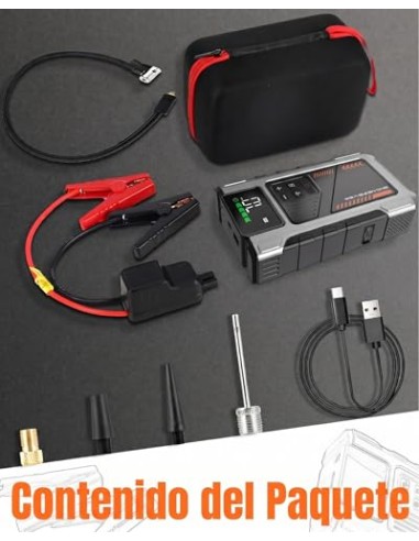 Eigotrav Arrancador de Baterias de Coche con Compresor de 150 PSI, 6000A Arrancador de Coche(para 9.0L Gasolina o 7.5L Diesel),