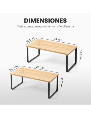 JUPPLIES - Pack 2 Organizador Cocina Estante para Especias - Organizador Armario Cocina Multiusos - Estanteria Cocina de
