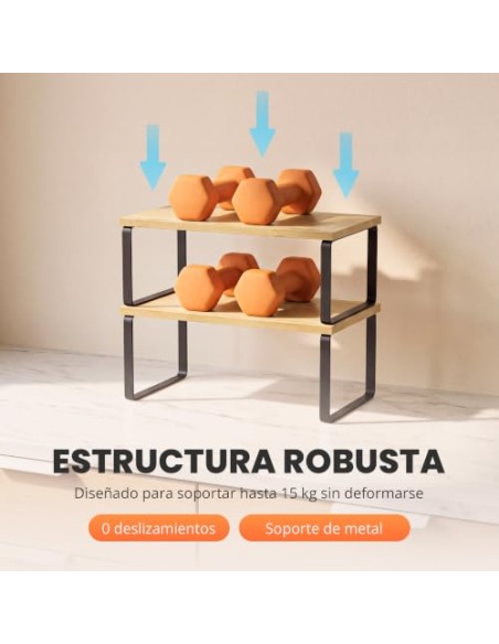 JUPPLIES - Pack 2 Organizador Cocina Estante para Especias - Organizador Armario Cocina Multiusos - Estanteria Cocina de