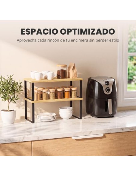 JUPPLIES - Pack 2 Organizador Cocina Estante para Especias - Organizador Armario Cocina Multiusos - Estanteria Cocina de