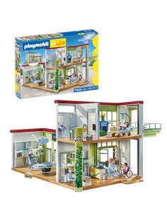 PLAYMOBIL Action Heroes 71615 Hospital Moderno, con Cuatro Figuras y Equipo médico, Hecho de más del 80% de Materiales