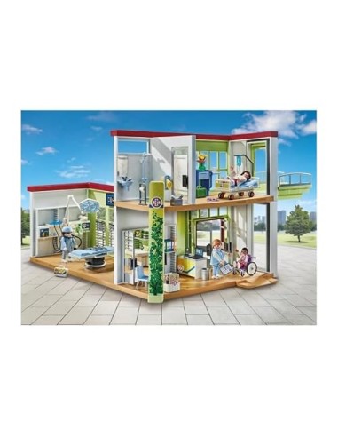 PLAYMOBIL Action Heroes 71615 Hospital Moderno, con Cuatro Figuras y Equipo médico, Hecho de más del 80% de Materiales