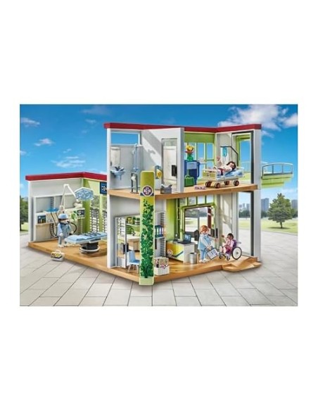 PLAYMOBIL Action Heroes 71615 Hospital Moderno, con Cuatro Figuras y Equipo médico, Hecho de más del 80% de Materiales