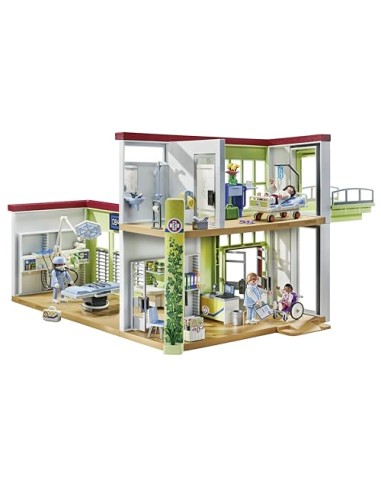 PLAYMOBIL Action Heroes 71615 Hospital Moderno, con Cuatro Figuras y Equipo médico, Hecho de más del 80% de Materiales