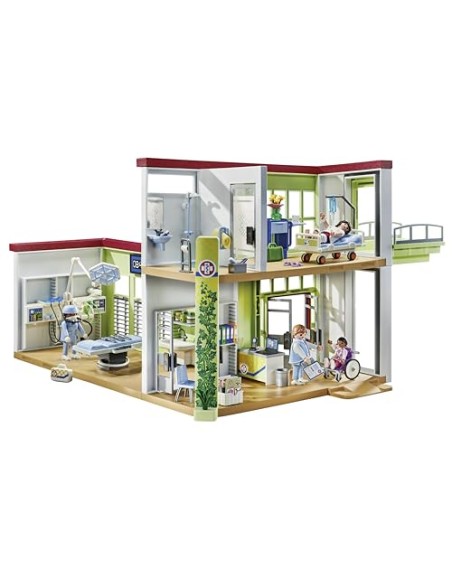 PLAYMOBIL Action Heroes 71615 Hospital Moderno, con Cuatro Figuras y Equipo médico, Hecho de más del 80% de Materiales