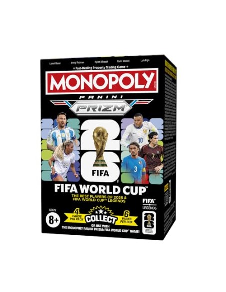 Juego Monopoly Panini Prizm: Copa Mundial de la FIFA I Juego de Mesa con Tema de fútbol y con Cartas coleccionables Monopoly