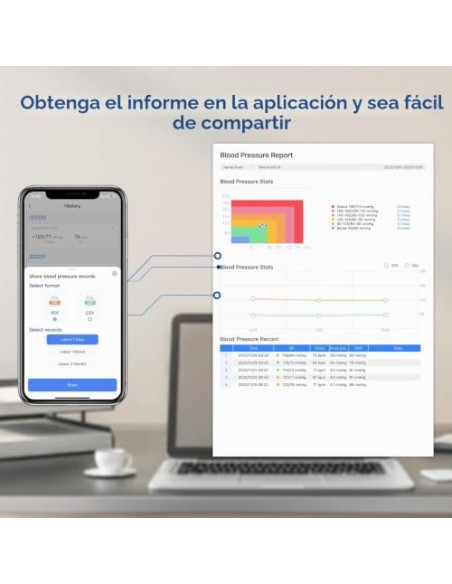 CheckMe Armfit Tensiometro de Brazo Digital con Brazalete Grande para Uso Doméstico, Bluetooth Medidor Tension Arterial