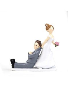 Mopec - Figura de pastel de boda novios sí o sí tirando de la chaqueta