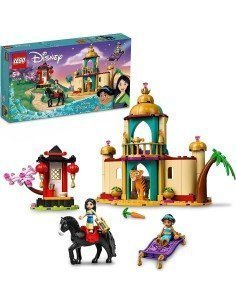 LEGO 43208 Disney Princesa Aventura de Jasmine y Mulán, Set de Juego con Mini Muñecas