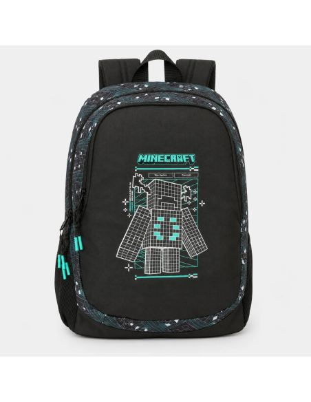 Mochila escolar Minecraft Safta vista frontal