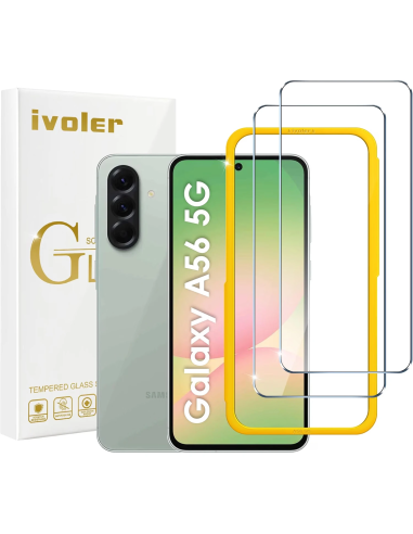 Protector de pantalla iVoler para Samsung Galaxy A56 5G con marco de instalación
