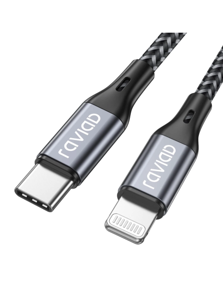 Cable RAVIAD USB-C a Lightning 1 metro certificado MFi