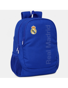 Mochila escolar Real Madrid Safta Blue 2026 vista frontal 8412688621583