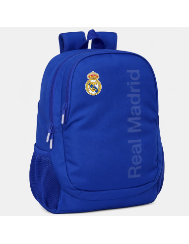 Mochila escolar Real Madrid Safta Blue 2026 vista frontal 8412688621583