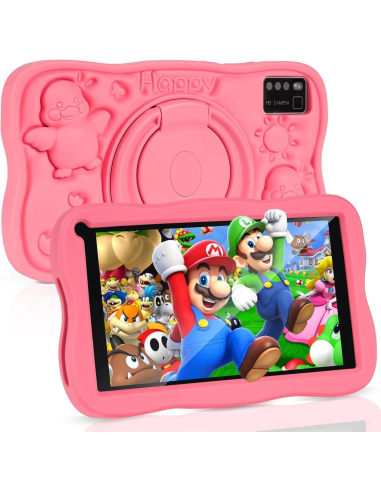 SUMTAB K708 tablet para niños 7 pulgadas 8GB 64GB rosa con funda