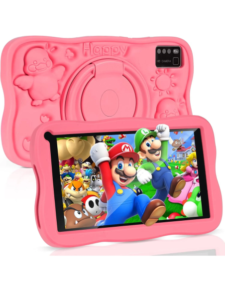 SUMTAB K708 tablet para niños 7 pulgadas 8GB 64GB rosa con funda