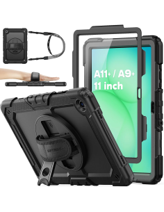 Funda SEYMAC Stock negra antigolpes para Samsung Galaxy Tab A9 Plus 11 pulgadas