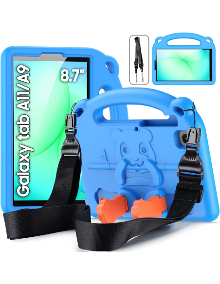 DUZZONA funda infantil azul para Samsung Galaxy Tab A9 y A11 8,7 pulgadas