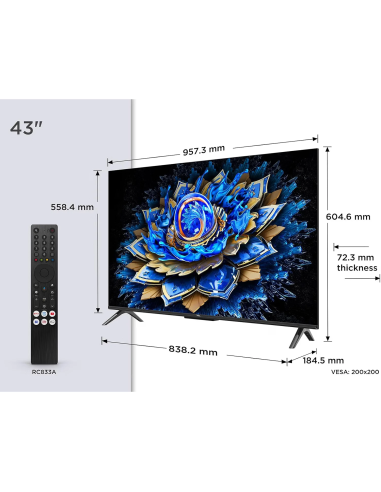 TCL 43T69C 43 pulgadas QLED 4K Smart TV Google TV