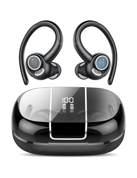 Csasan auriculares Bluetooth 5.3 deportivos 48H negro carbono