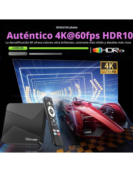 Smart TV Box Android 14.0 4K@60FPS, 2026 Última Android Box RK3528 RAM 2G ROM 16G WiFi6 Enternet 10/100M Bluetooth 5.0 USB 3.0