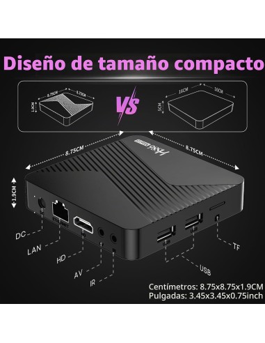 Smart TV Box Android 14.0 4K@60FPS, 2026 Última Android Box RK3528 RAM 2G ROM 16G WiFi6 Enternet 10/100M Bluetooth 5.0 USB 3.0