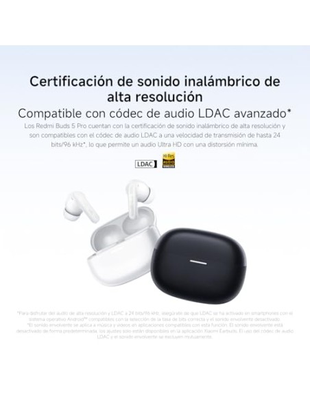 XIAOMI Redmi Buds 6 Pro - Auriculares inalámbricos, cancelación de Ruido, Ligeros, hasta 36 Horas de autonomía, Bluetooth 5.3,