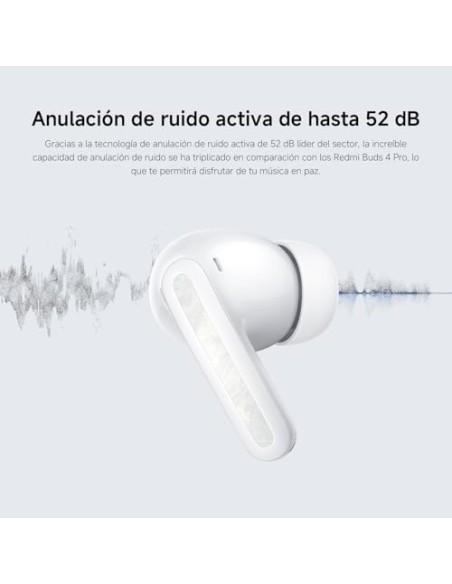 XIAOMI Redmi Buds 6 Pro - Auriculares inalámbricos, cancelación de Ruido, Ligeros, hasta 36 Horas de autonomía, Bluetooth 5.3,