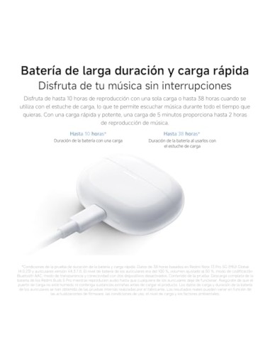 XIAOMI Redmi Buds 6 Pro - Auriculares inalámbricos, cancelación de Ruido, Ligeros, hasta 36 Horas de autonomía, Bluetooth 5.3,