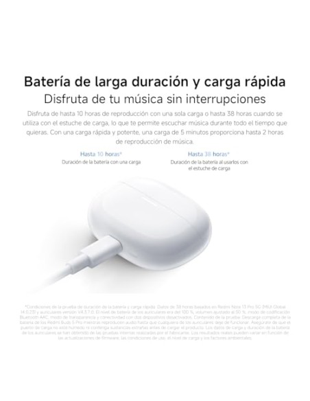 XIAOMI Redmi Buds 6 Pro - Auriculares inalámbricos, cancelación de Ruido, Ligeros, hasta 36 Horas de autonomía, Bluetooth 5.3,
