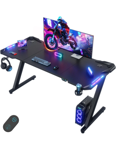 Devoko escritorio gaming 120x60 con LED RGB