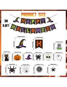 Lekabee Decoración Halloween Casa Kit Guirnalda Happy Halloween 2