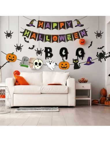 Lekabee Decoración Halloween Casa Kit Guirnalda Happy Halloween