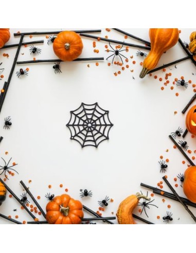 BELLIFFY 50 Piezas Arañas de Plástico para Halloween, Adorno Negro | Decoración Temática, Uso Exterior y Fiesta Zombie, Acabado