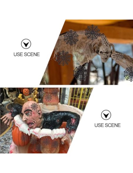 BELLIFFY 50 Piezas Arañas de Plástico para Halloween, Adorno Negro | Decoración Temática, Uso Exterior y Fiesta Zombie, Acabado